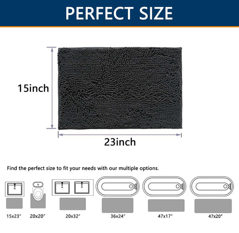 BOANKODU alfombra baño absorbente en chenilla, mantiene los pies secos.