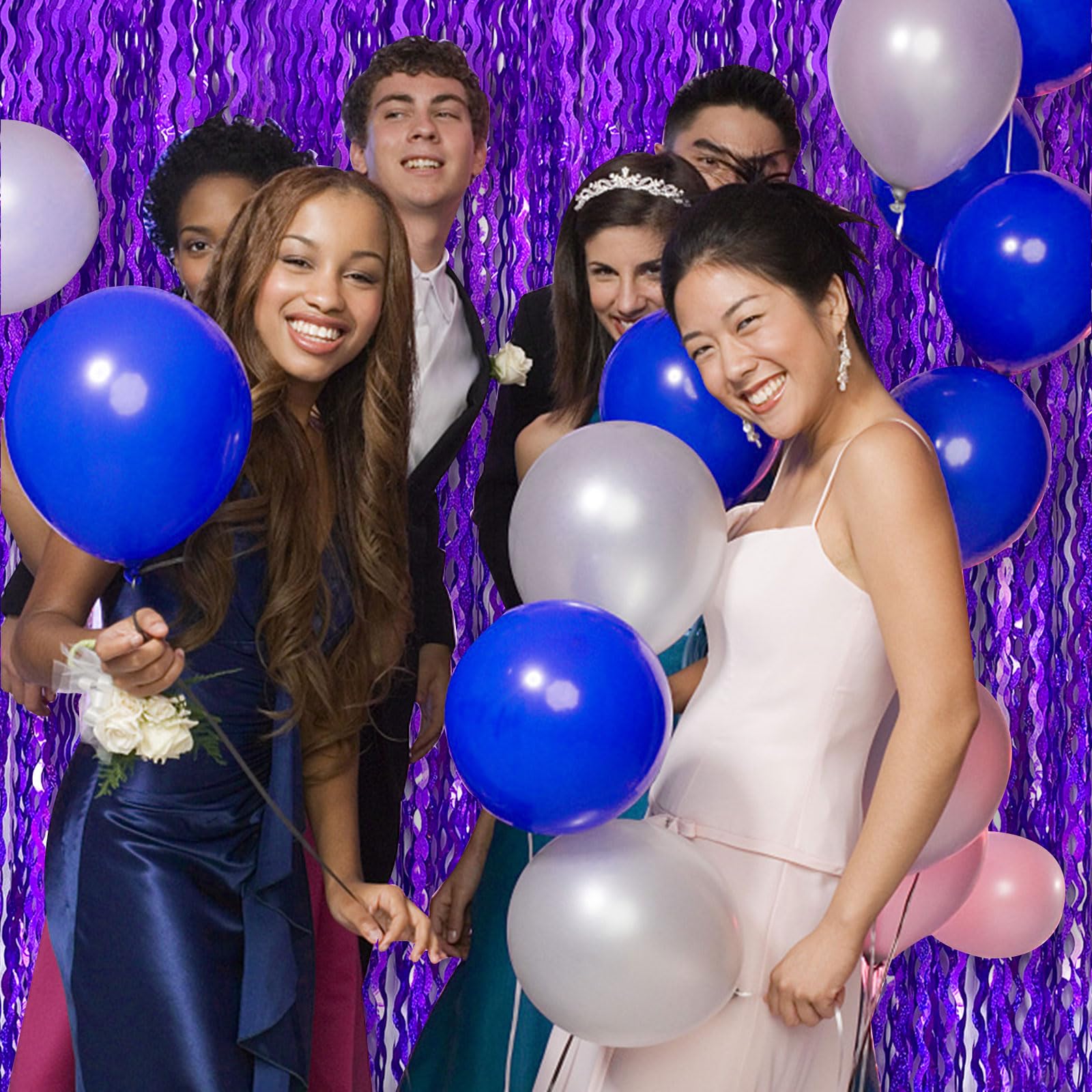 BOMSI cortina morada para cabina de fotos, decoración rápida y eficaz