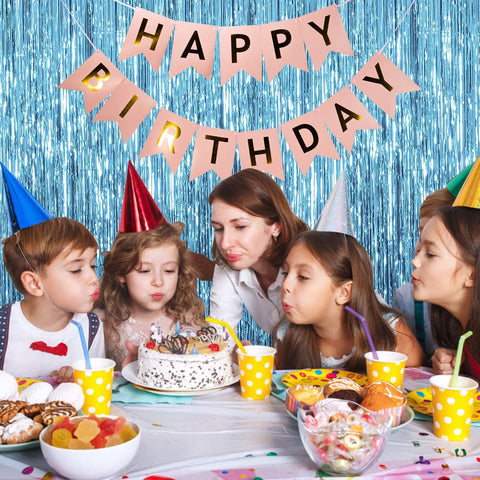 BOMSI decoracion pared azul foil, ideal para fiestas temáticas