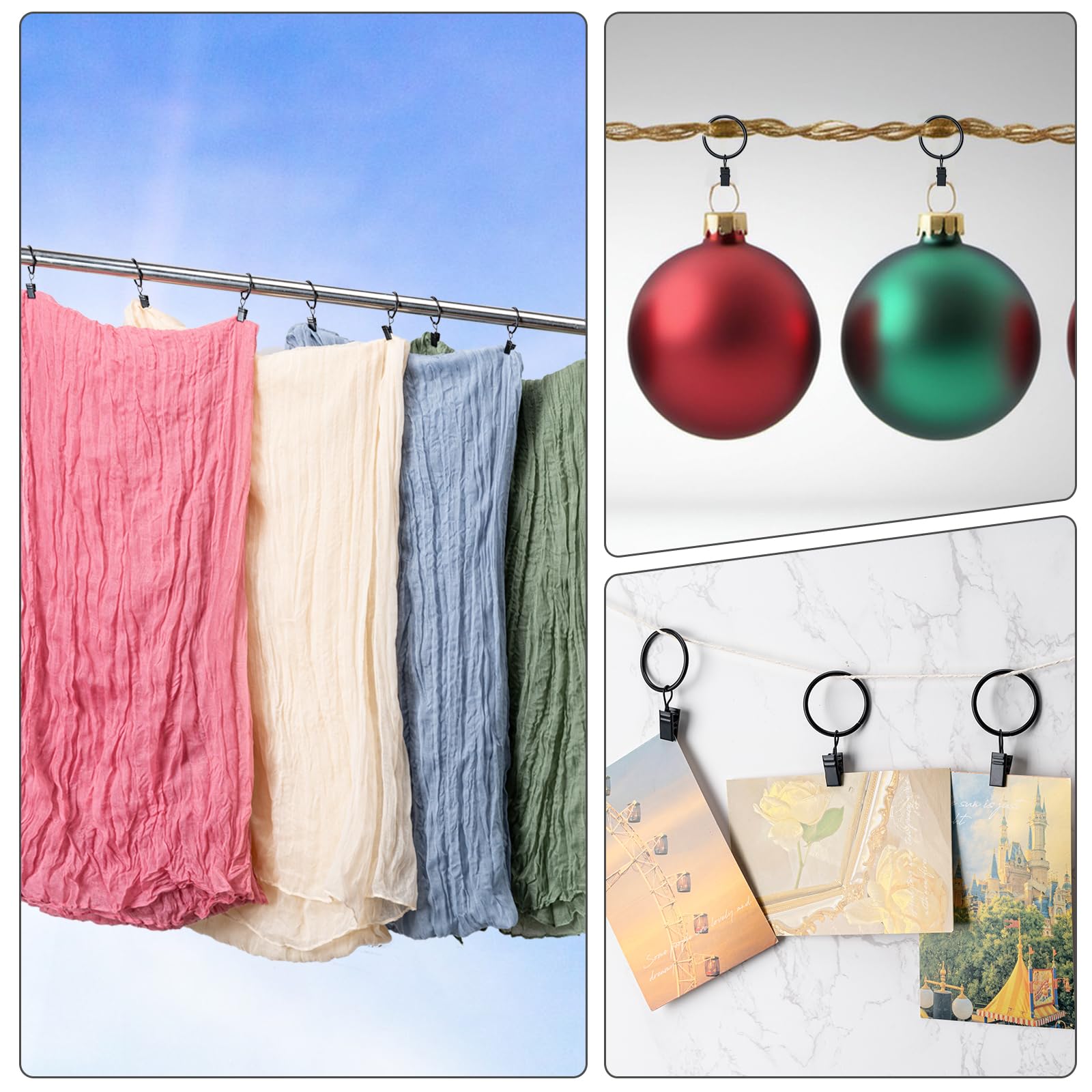 BOOMIBOO durabilidad de metal en aros de cortina