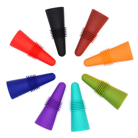 Tapón BOOMIBOO de silicona con agarre para sellar vino y conservar frescura.