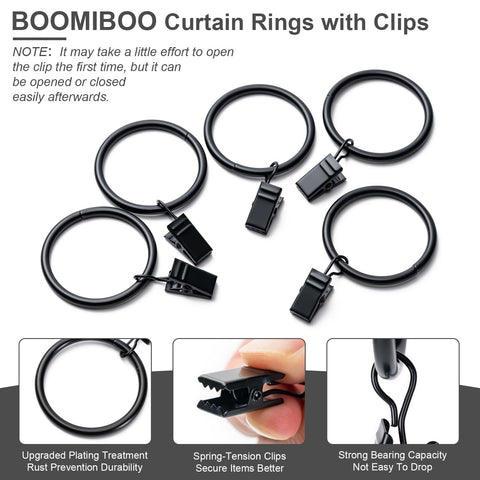 BOOMIBOO aros duraderos de metal para cortinas y más usos