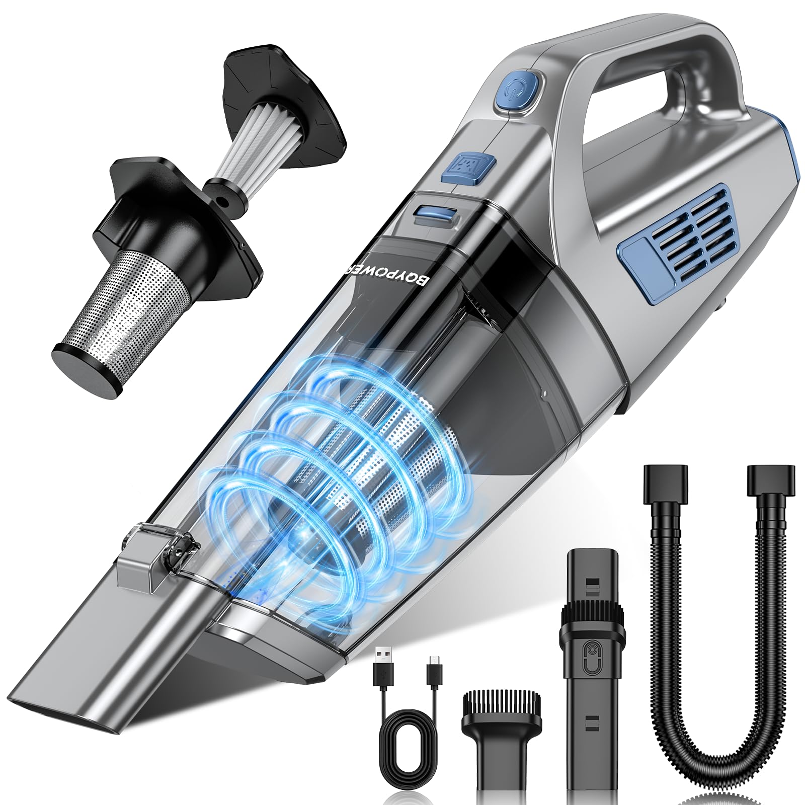 Aspiradora BQYPOWER con succión de 16000Pa para limpieza rápida