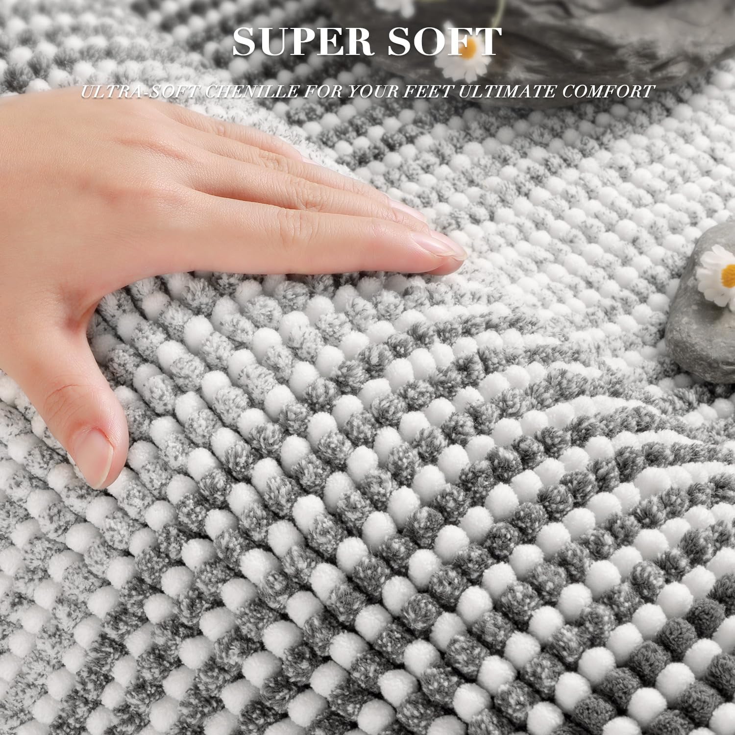 BSICPRO alfombra baño chenille absorbente para pies mojados