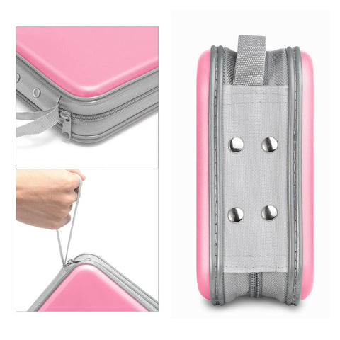 Material plástico duradero y diseño robusto del estuche Siveit rosa.