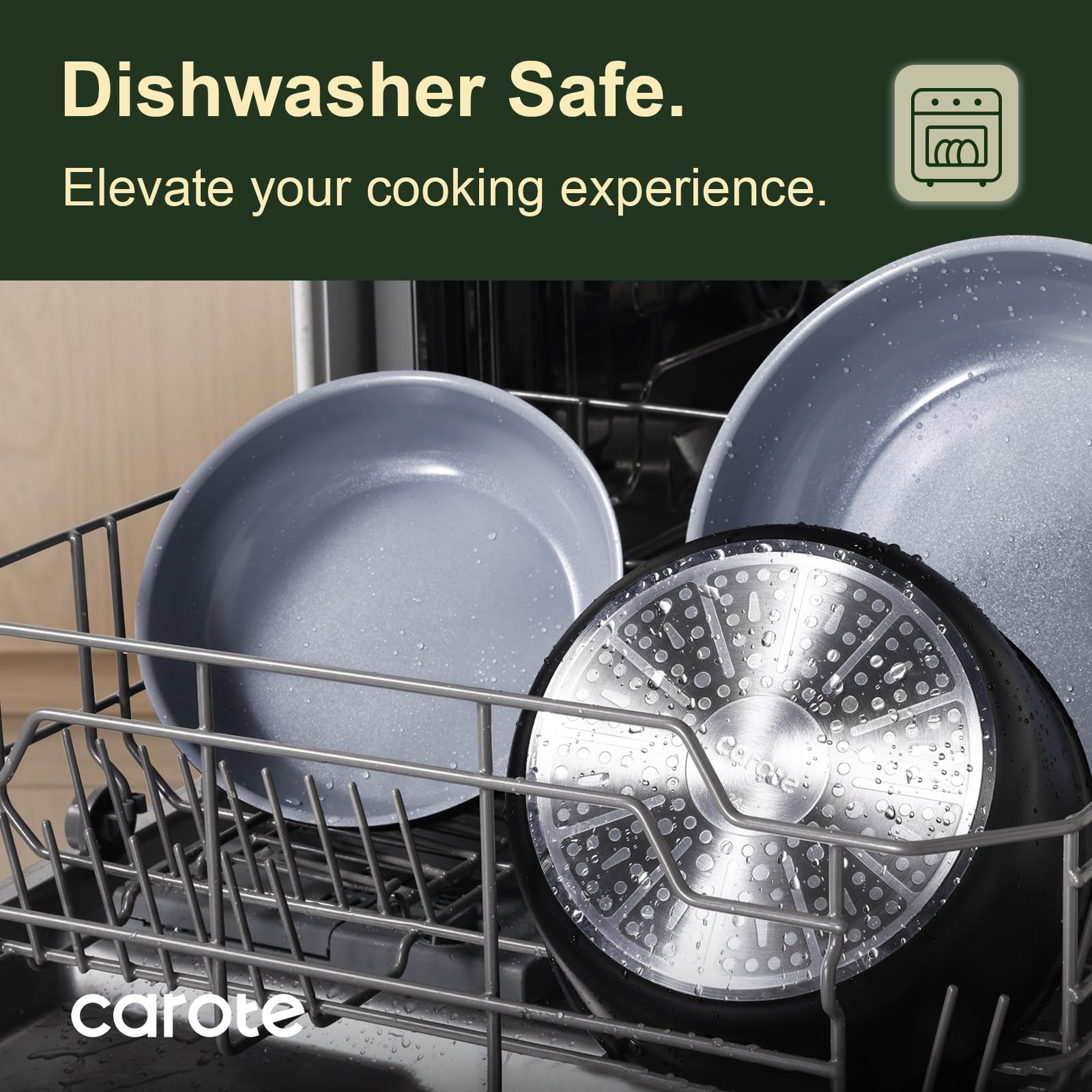 Accesorios incluidos: utensilios y protecciones para mayor organización.