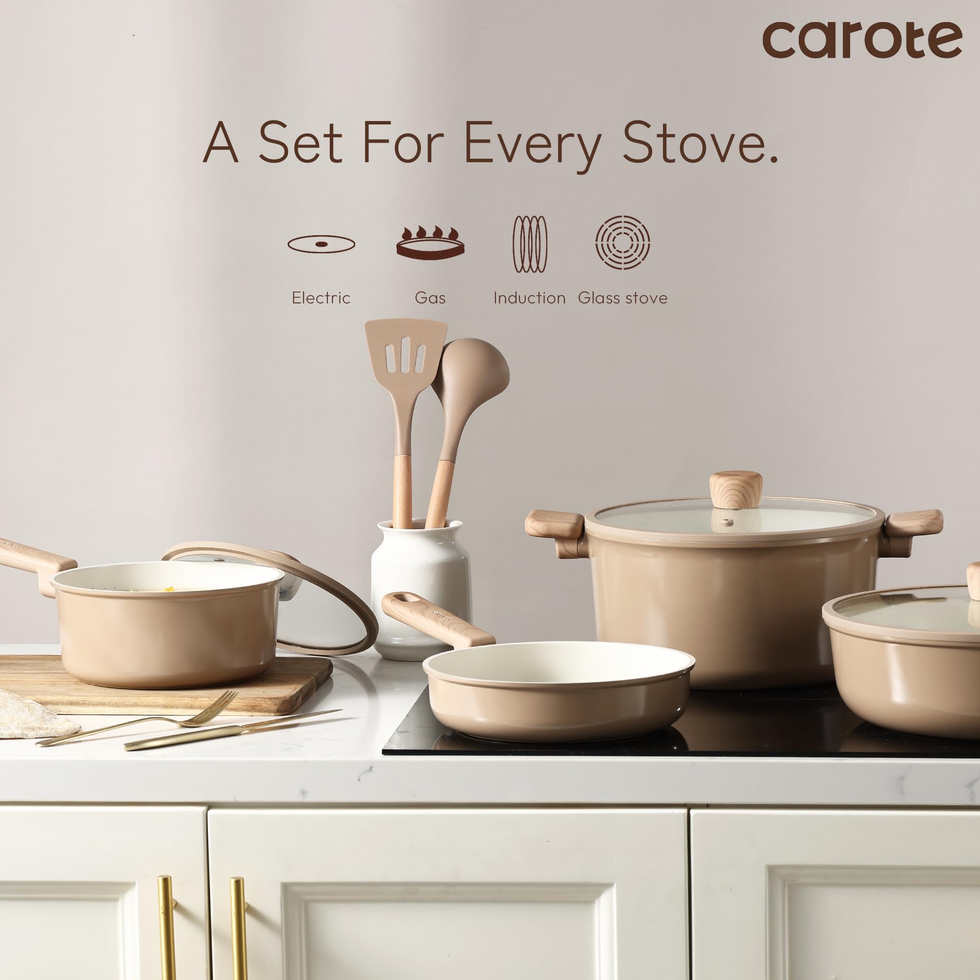 Espátula Carote con ranuras drenado fácil