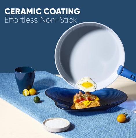 CAROTE Malta Blue sartén de 8,5 pulgadas antiadherente para cocción suave
