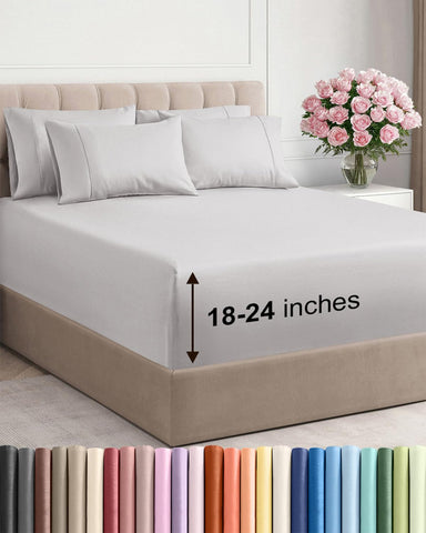 CGK Unlimited sábanas Cal King extra deep con ajuste seguro para colchones profundos.