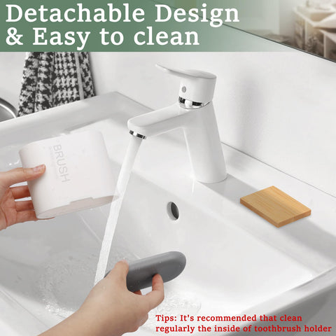 Chintu base con drenaje mantiene seco el area de cepillos electricos.