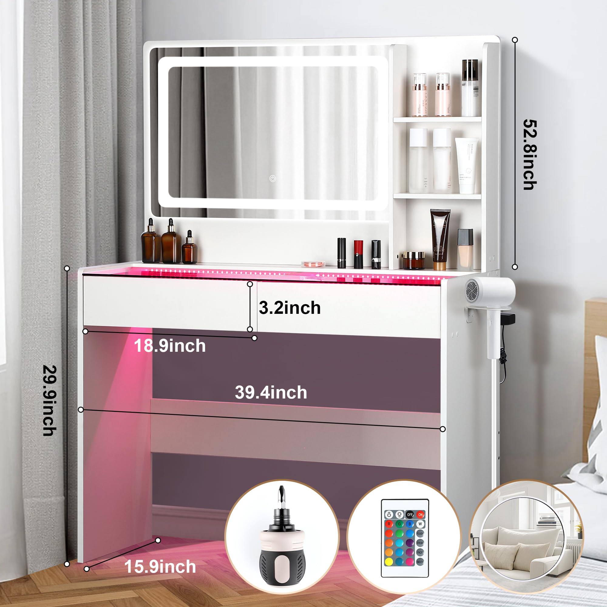 Cielozen vanidad estructura resistente y montaje sencillo para uso diario.