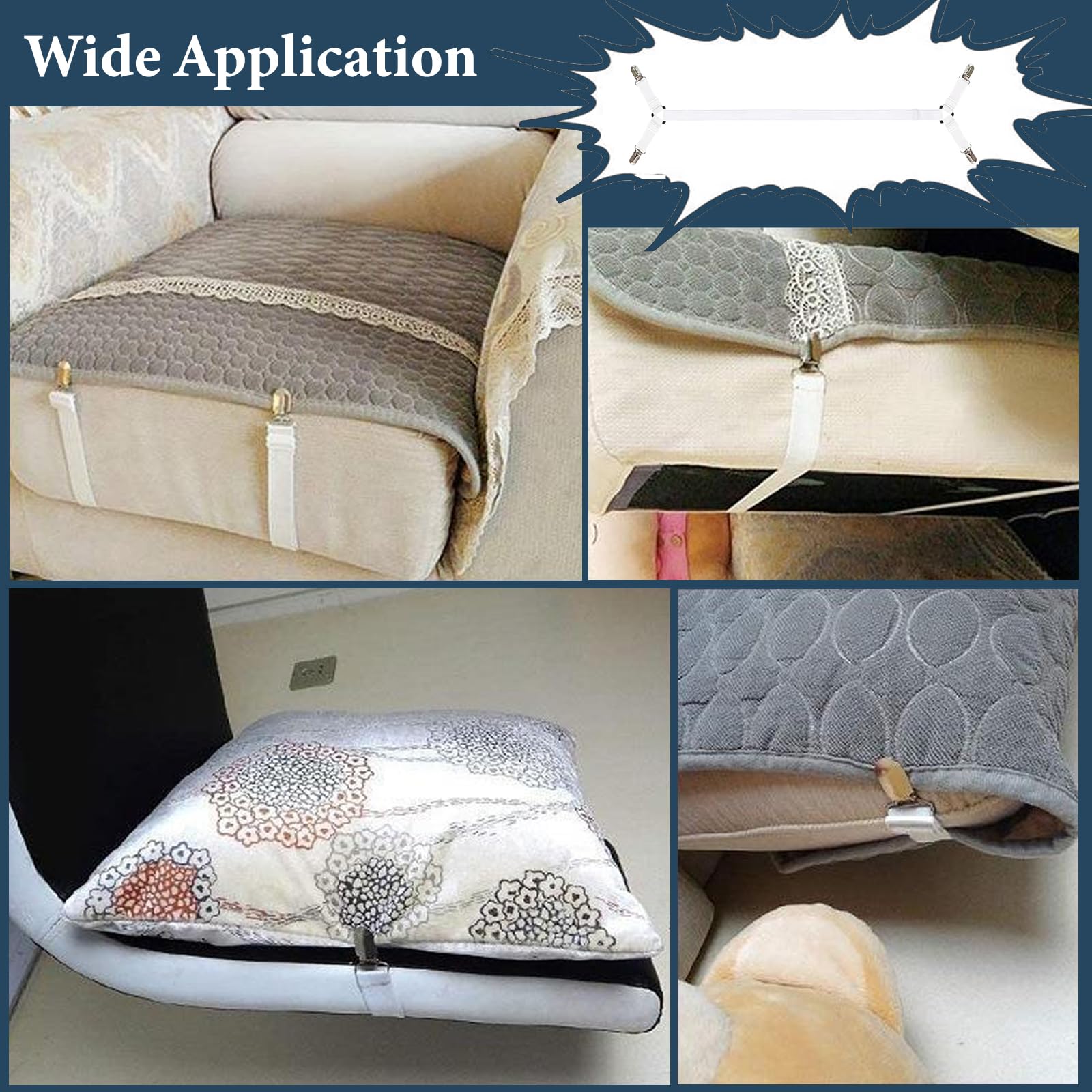 Consss correas para sábanas, dureza nylon y clips de acero para uso prolongado