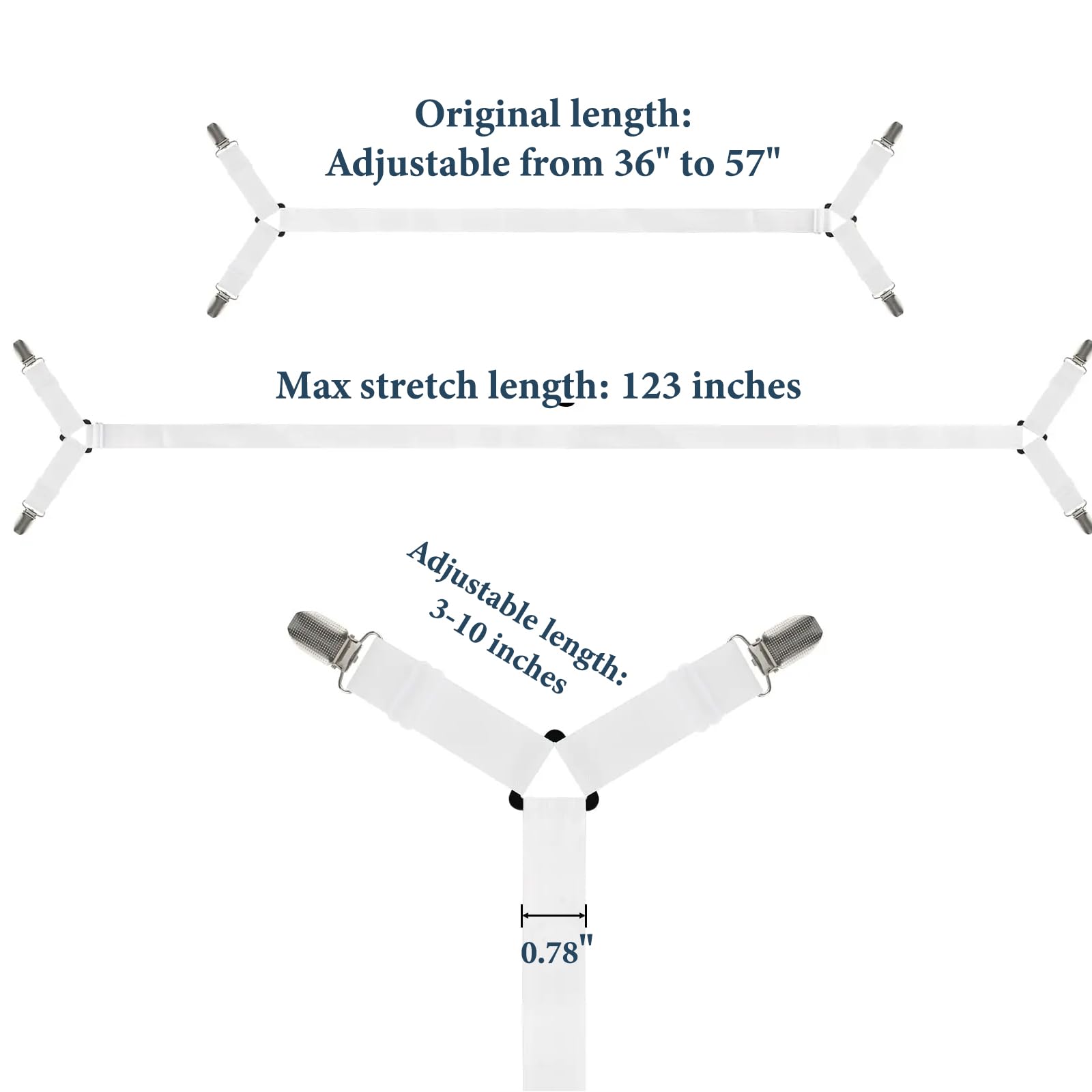 Consss correas para sábanas, uso prolongado gracias a nylon resistente