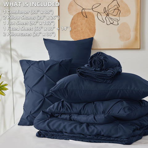 CozyLux almohadas 20x26 azul marino para dormir cómodo