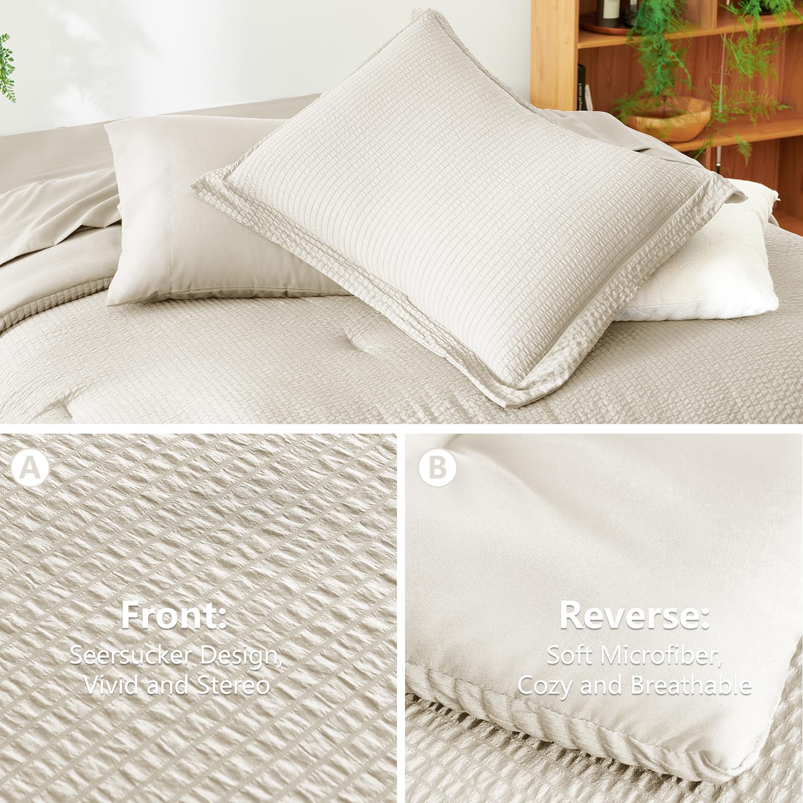CozyLux almohadas 20x26 con fundas rayadas para soporte suave
