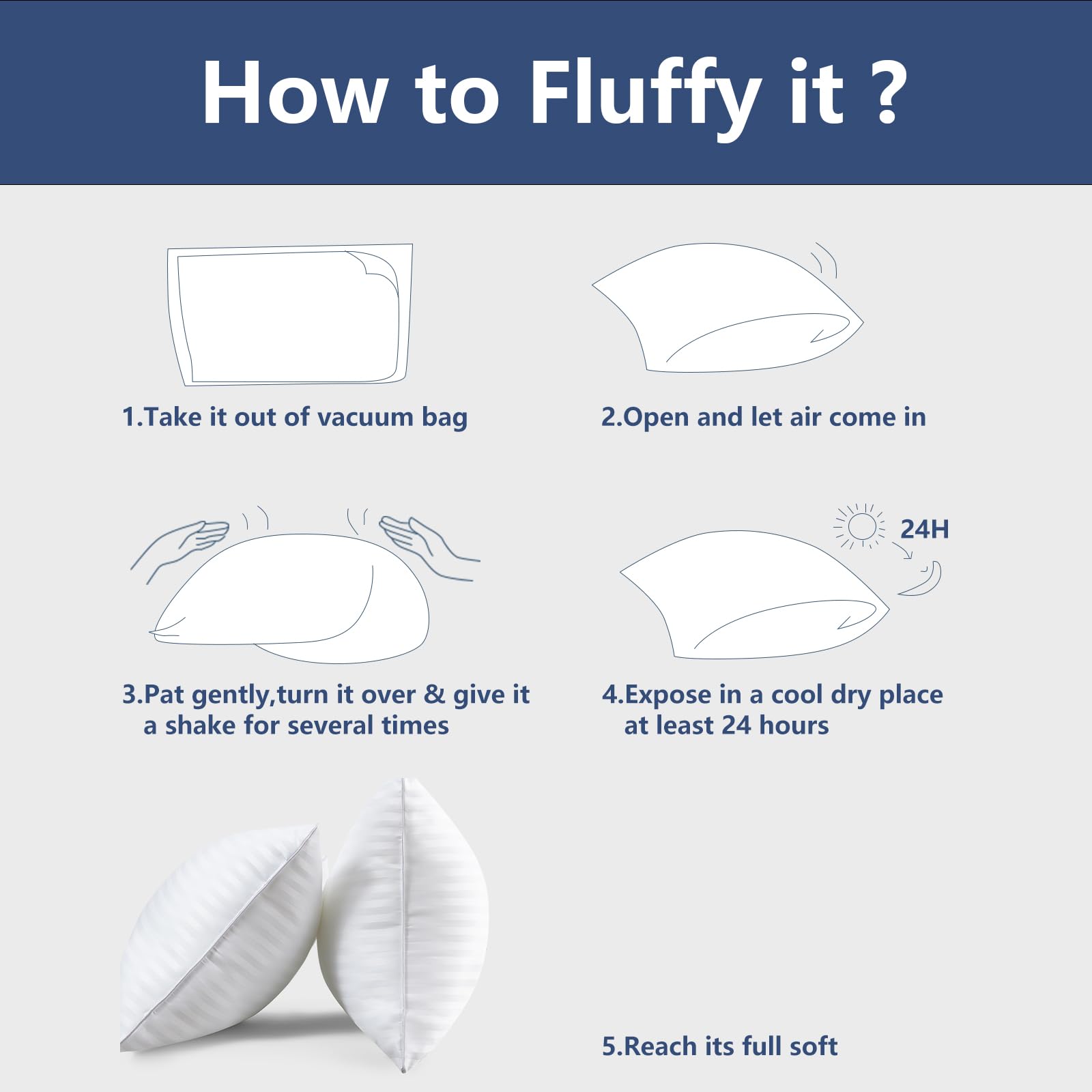 CozyLux almohadas dimensión 18x26: tamaño estándar compatible con fundas habituales.