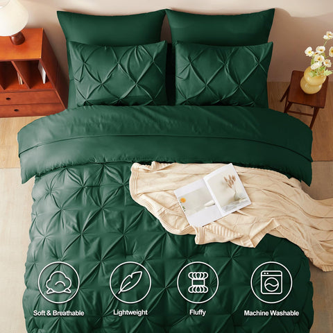 Cozylux cama en bolsa plisado verde esmeralda con pliegues decorativos y seguro.