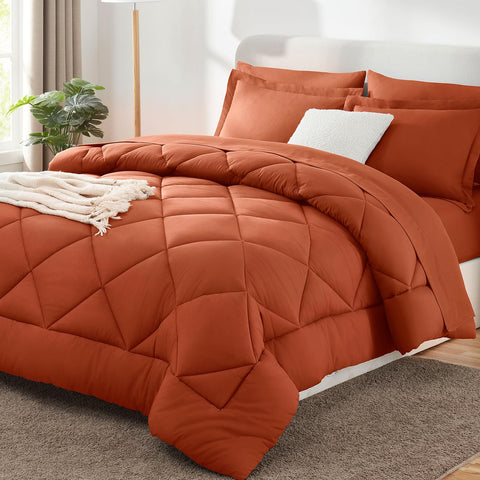 CozyLux conjunto-colcha-cama-rey-terra-cotta ofrece acabado suave para dormir bien