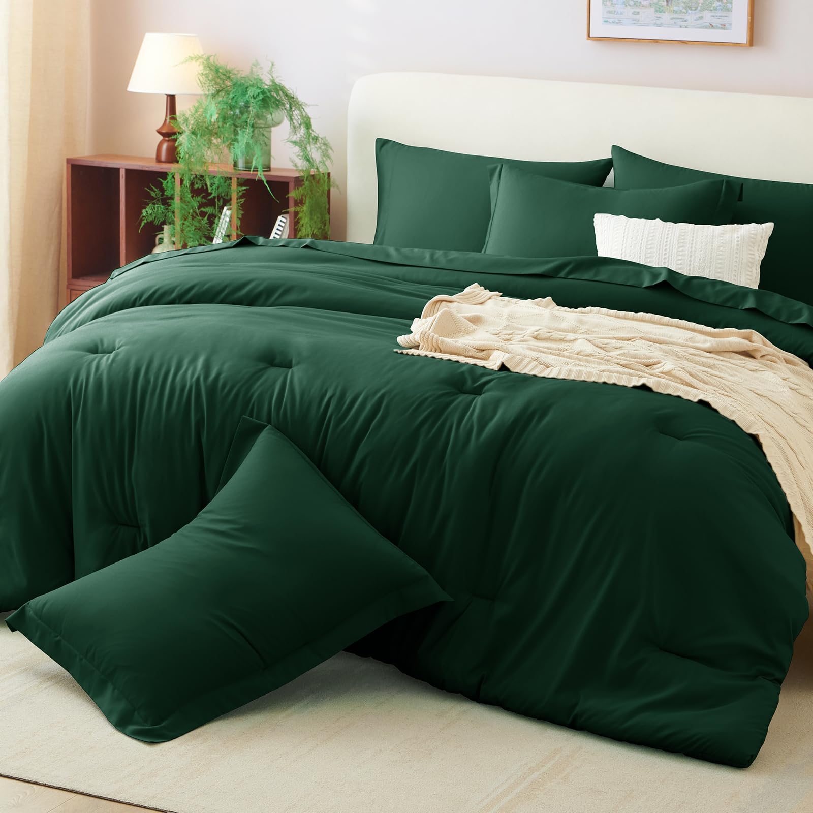 Ambiente de dormitorio boho con tono esmeralda CozyLux