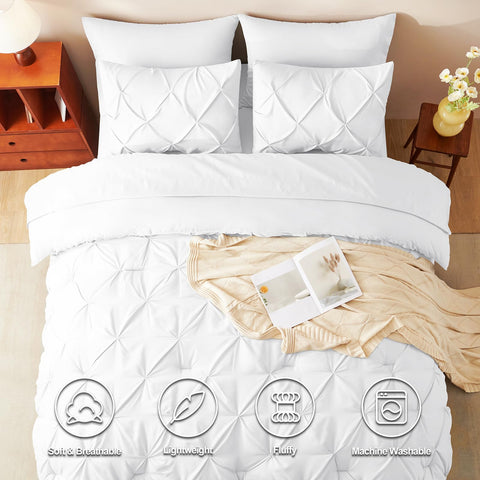 Textura de microfibra suave de CozyLux para el edredón Reina Blanco