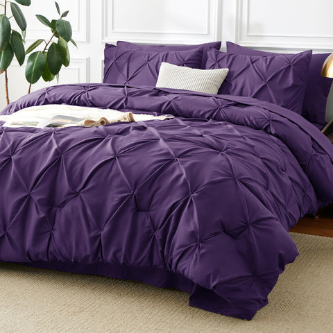 CozyLux edredón morado para cama extragrande, diseño elegante