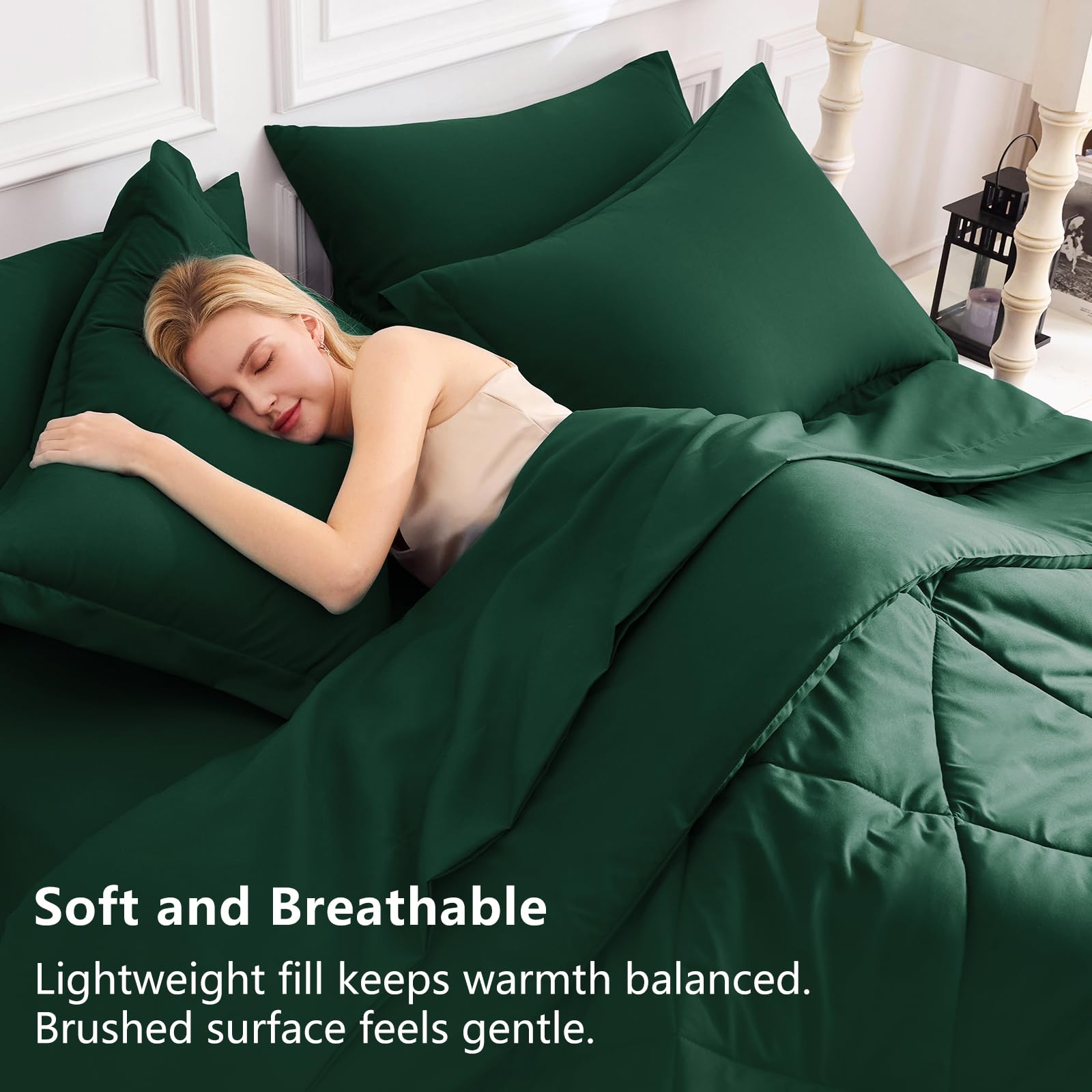 CozyLux fundas de almohadas 20x36 en esmeralda, aspecto elegante