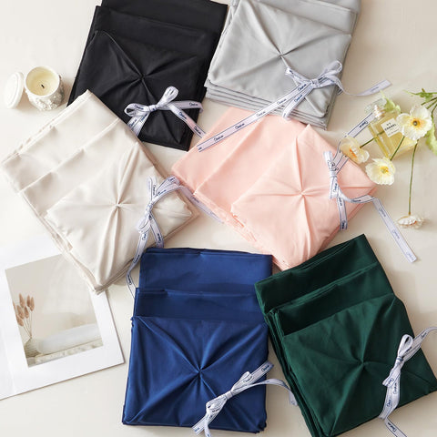 CozyLux set de cama caqui en bolsa para organización y uso diario.