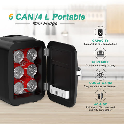 CROWNFUL Mini Nevera para alimentos y bebidas: almacenamiento compacto