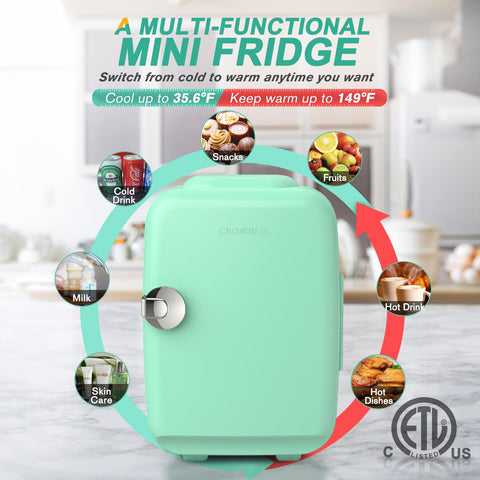 CROWNFUL mini-fridge bebidas: mantiene refrescos fríos y snacks a mano.