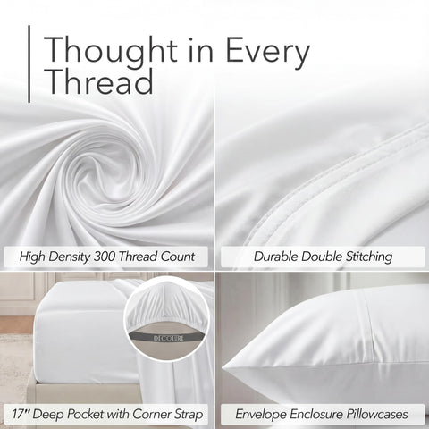 DECOLURE conjunto seis piezas king: incluye sábana plana, ajustable y fundas