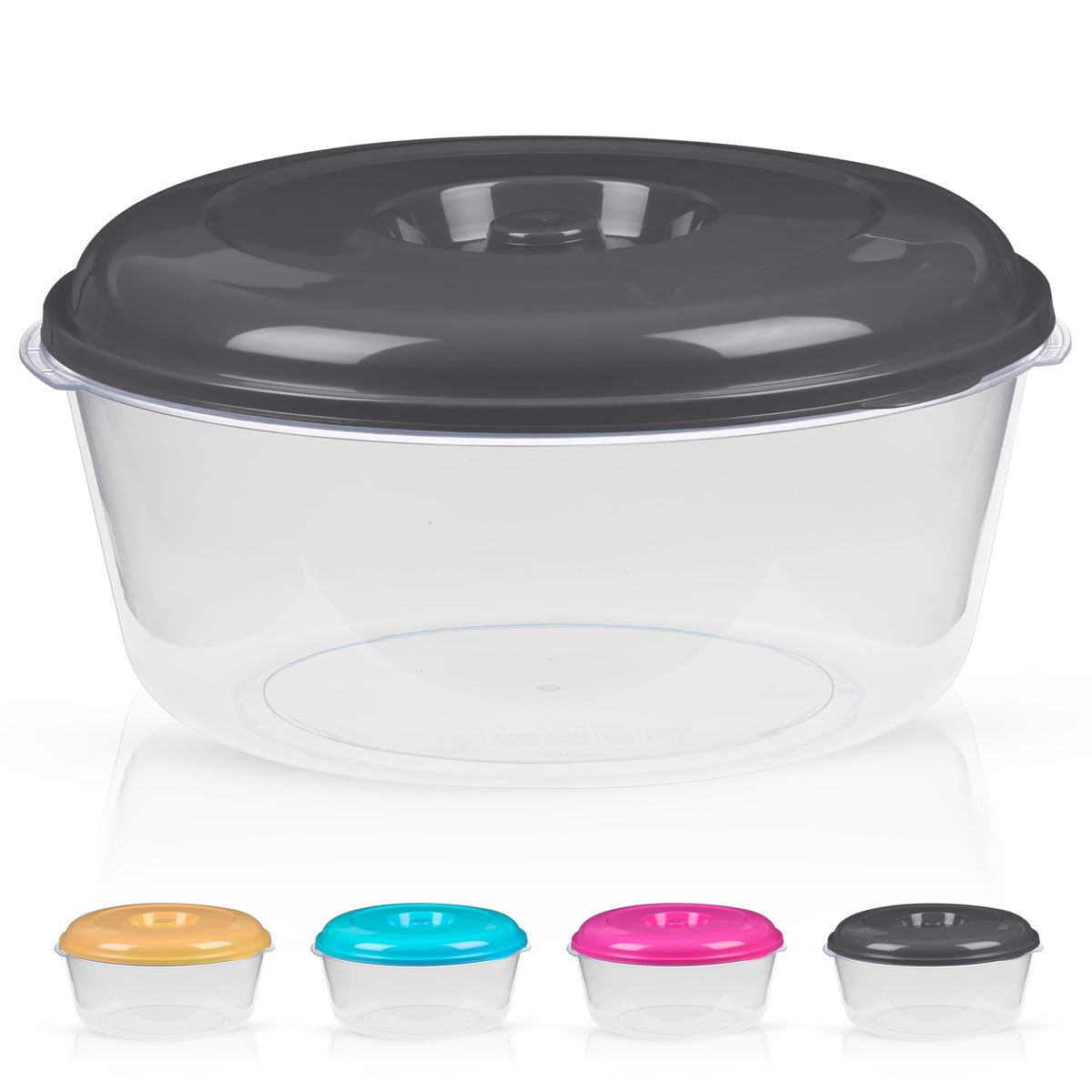 DecorRack contenedor de talla extra grande rosa con tapa, ideal para sobras y porciones.