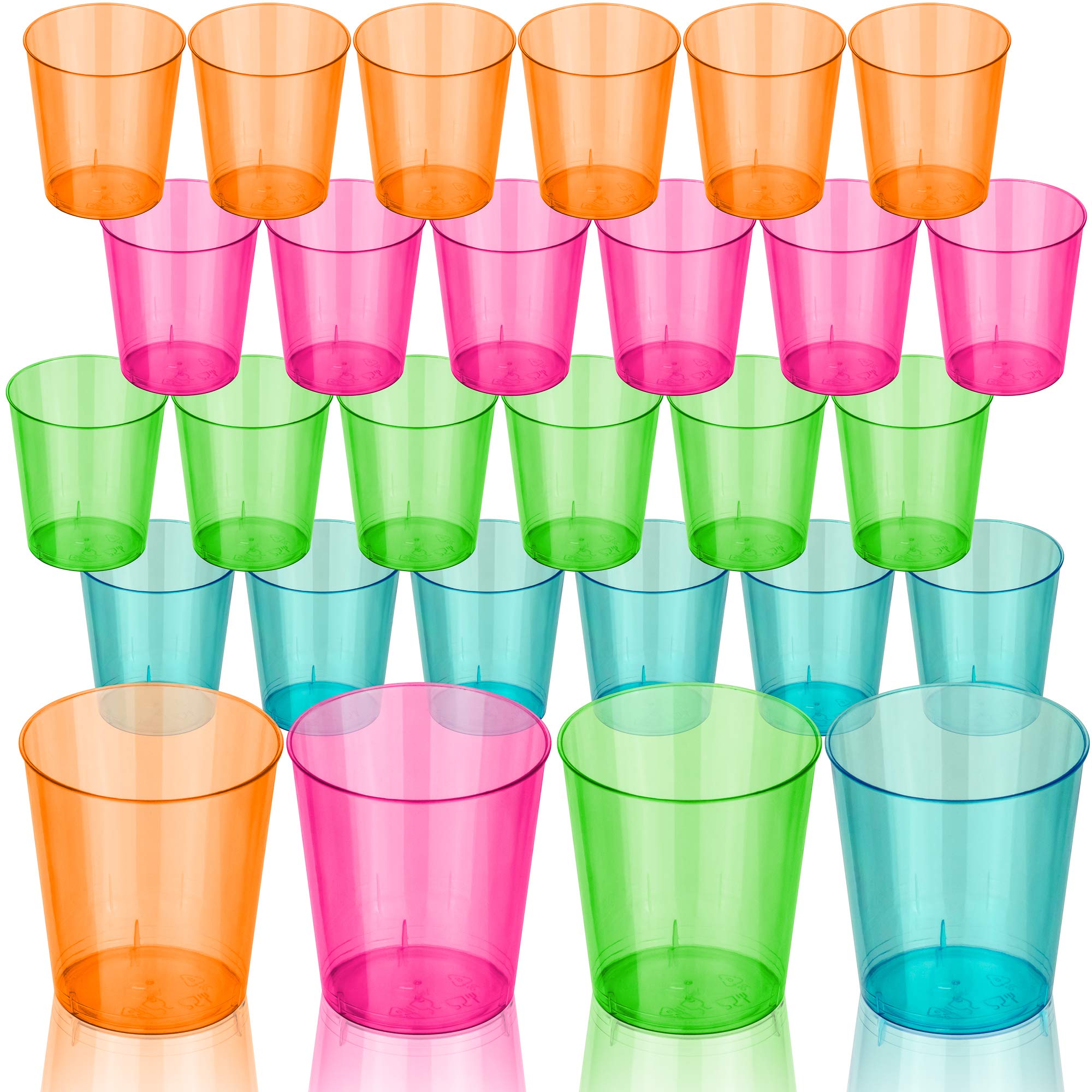 DecorRack vasos chupito neon 2oz, colores brillantes para fiestas