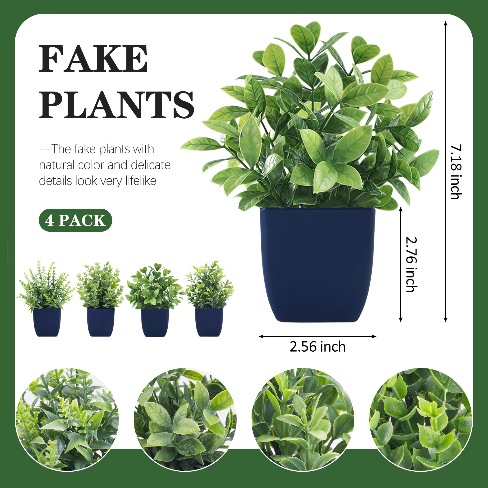 Der Rose conjunto de 4 plantas pequeñas para oficina, estilo moderno