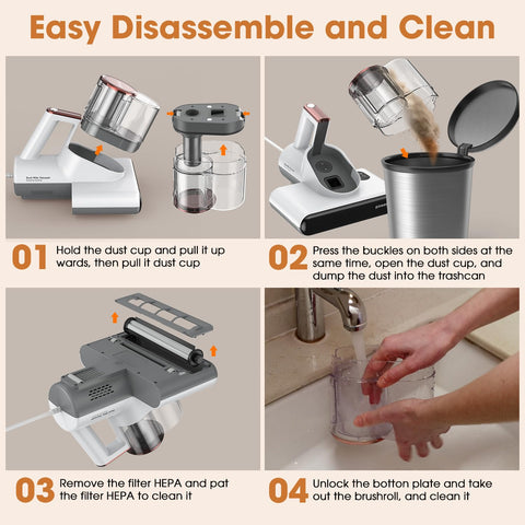 DEVINC operación 3-en-1 en una sola pulsación para limpieza eficiente