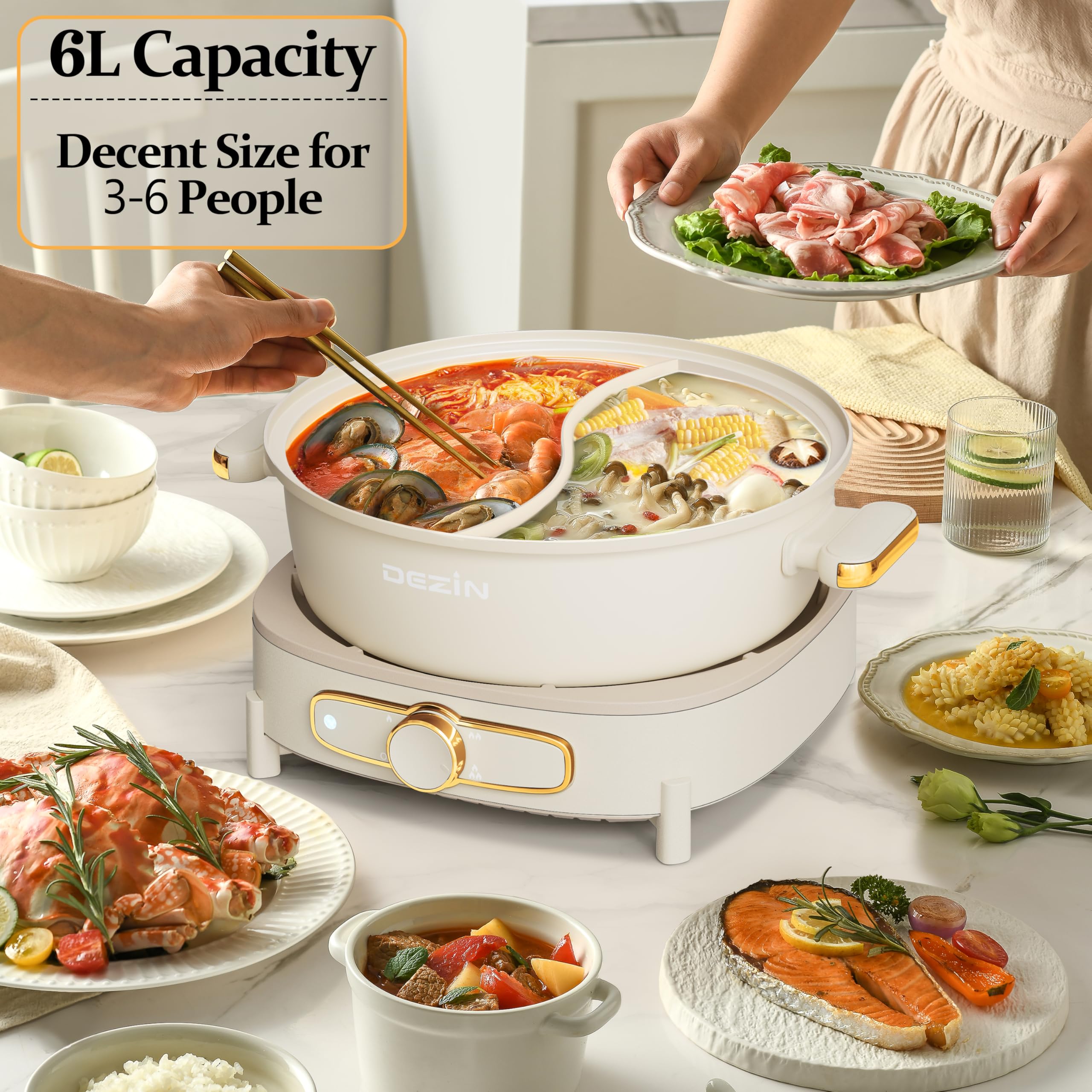 Diseño separado para fácil limpieza y almacenamiento Dezin