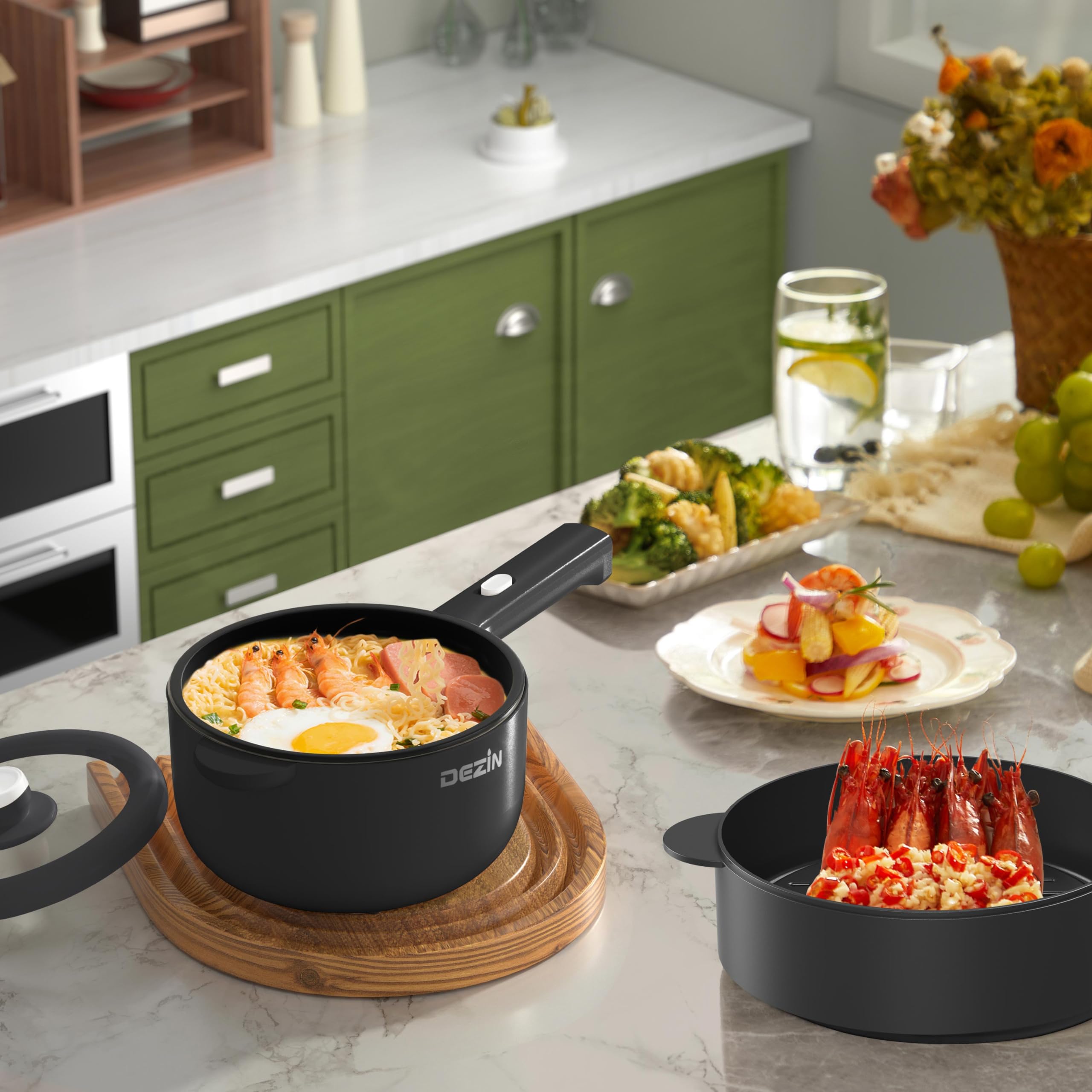 Uso en dormitorio compacto, solución de cocción para espacios pequeños