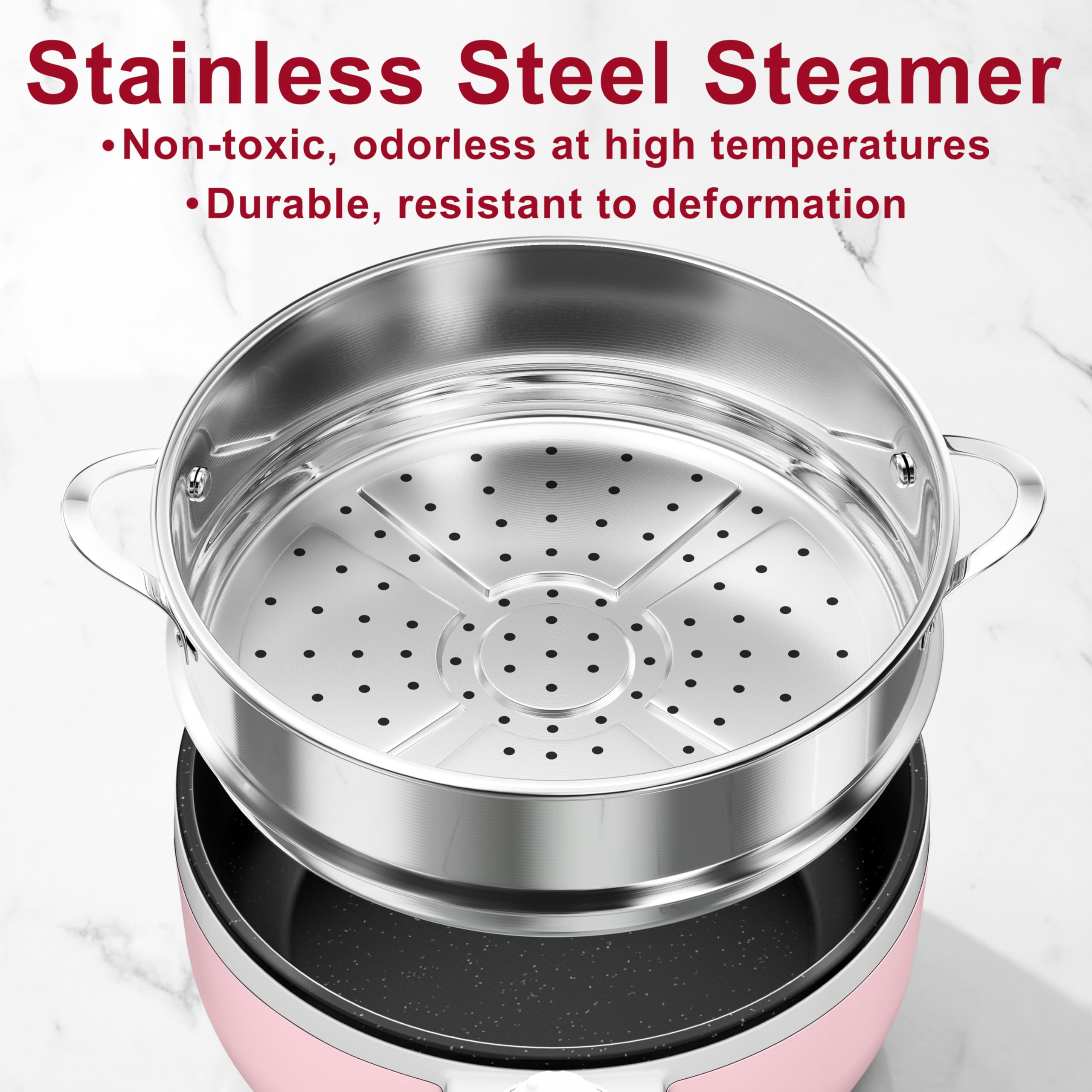 Olla mini DEZIN de 1,5 L, compacta para dormitorio o viaje.