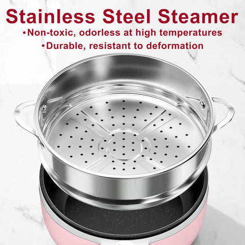 Olla mini DEZIN de 1,5 L, compacta para dormitorio o viaje.