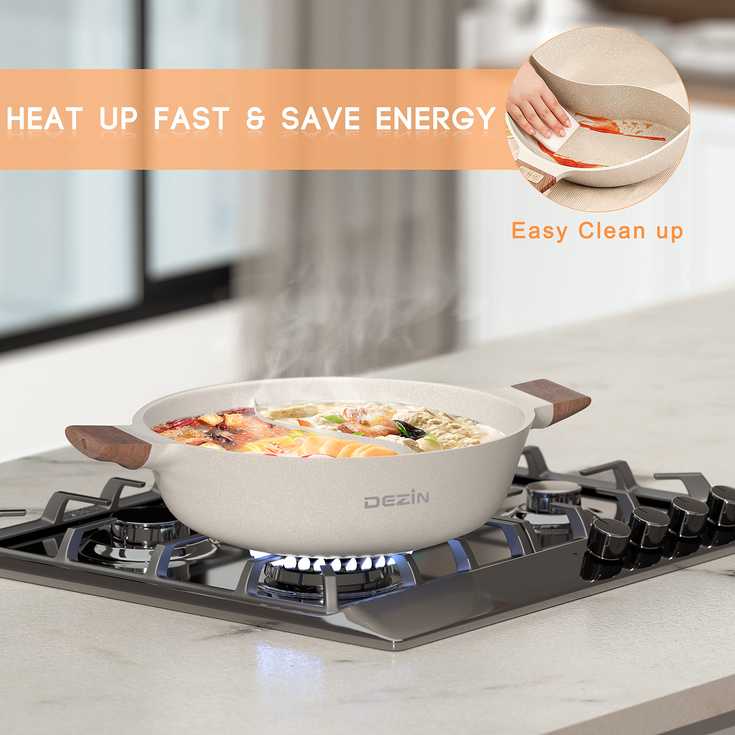 Capacidad de 5 cuartos para grupos grandes.