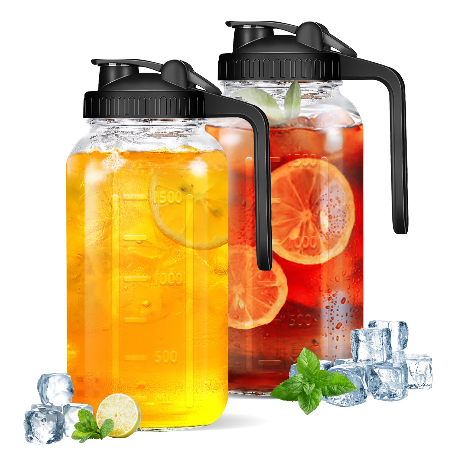 Jarra de vidrio Mason de DIBOLASC con tapa hermética para evitar fugas.