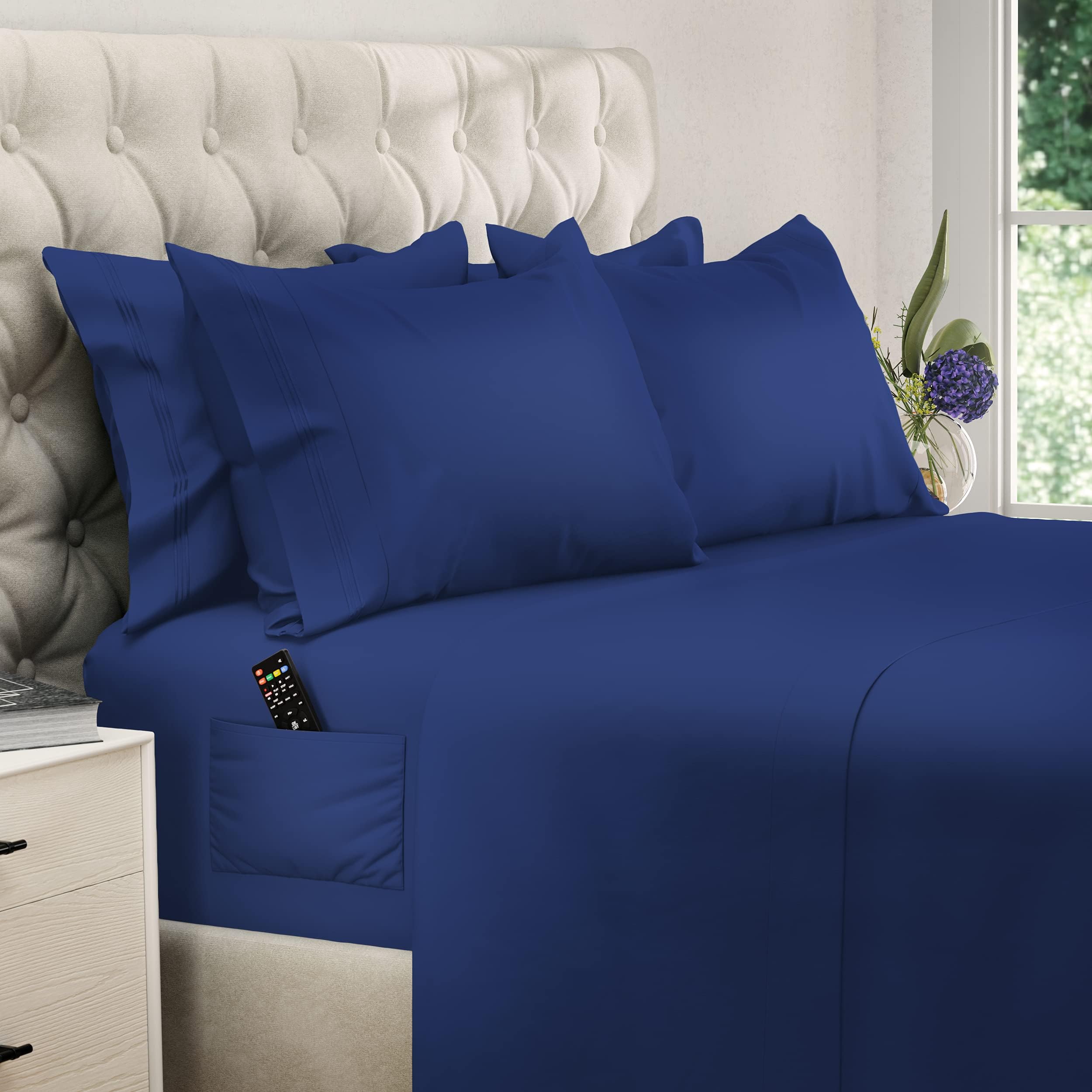 Sábanas DREAMCARE tamaño rey en color azul N Blue para dormitorio moderno