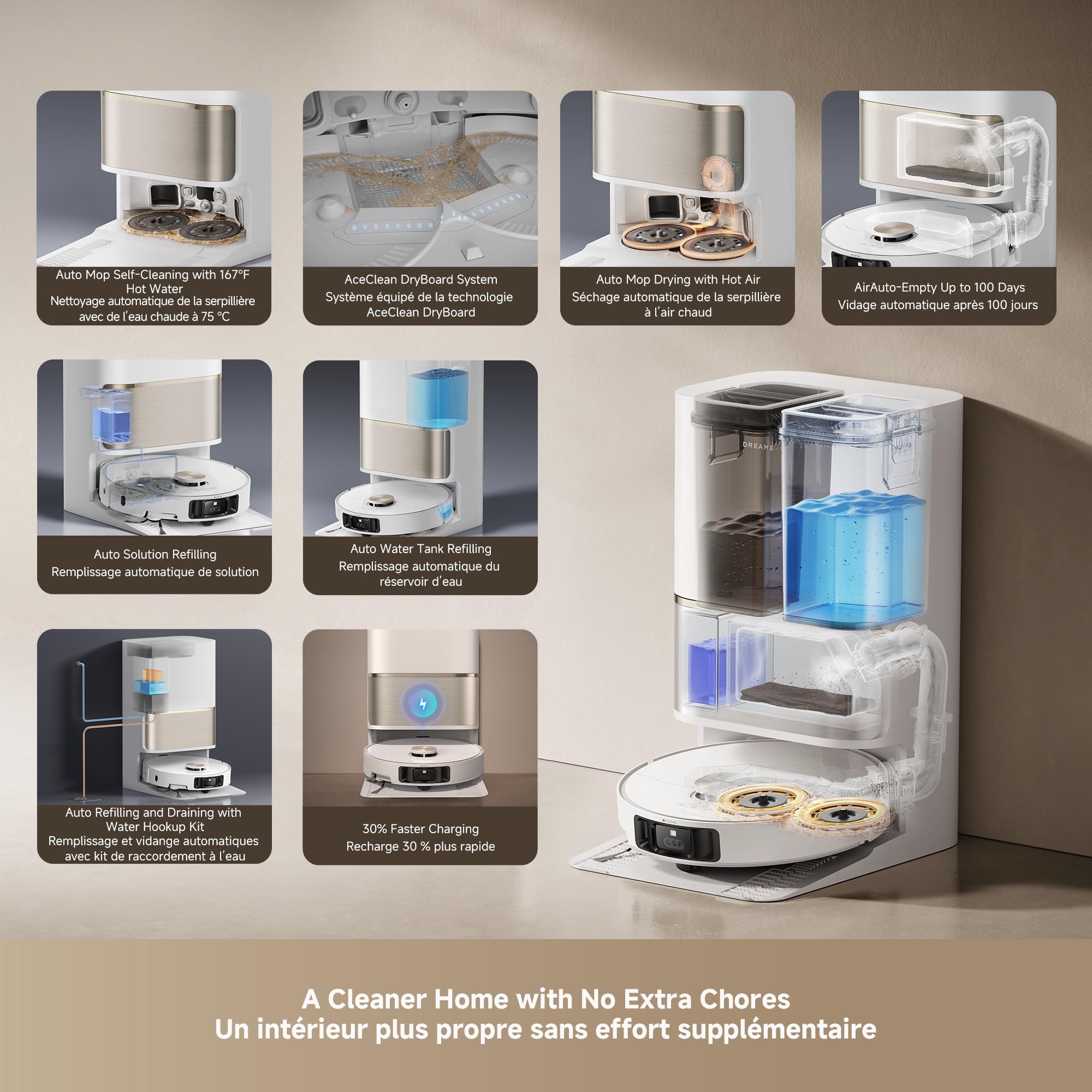 DREAME L50 Ultra: PowerDock para mantenimiento sin manos.