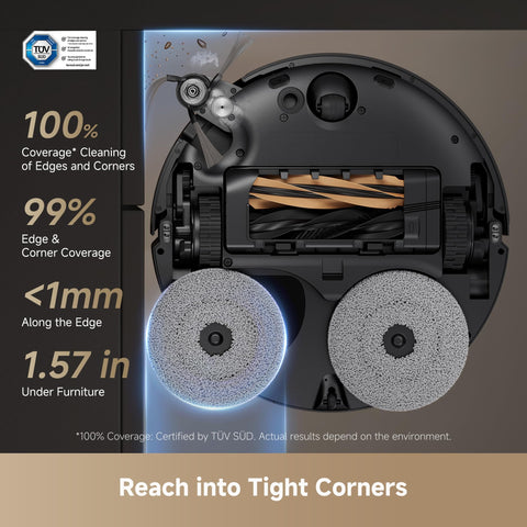 DREAME X50 Ultra alcance a cantos, llega a esquinas para limpieza profunda