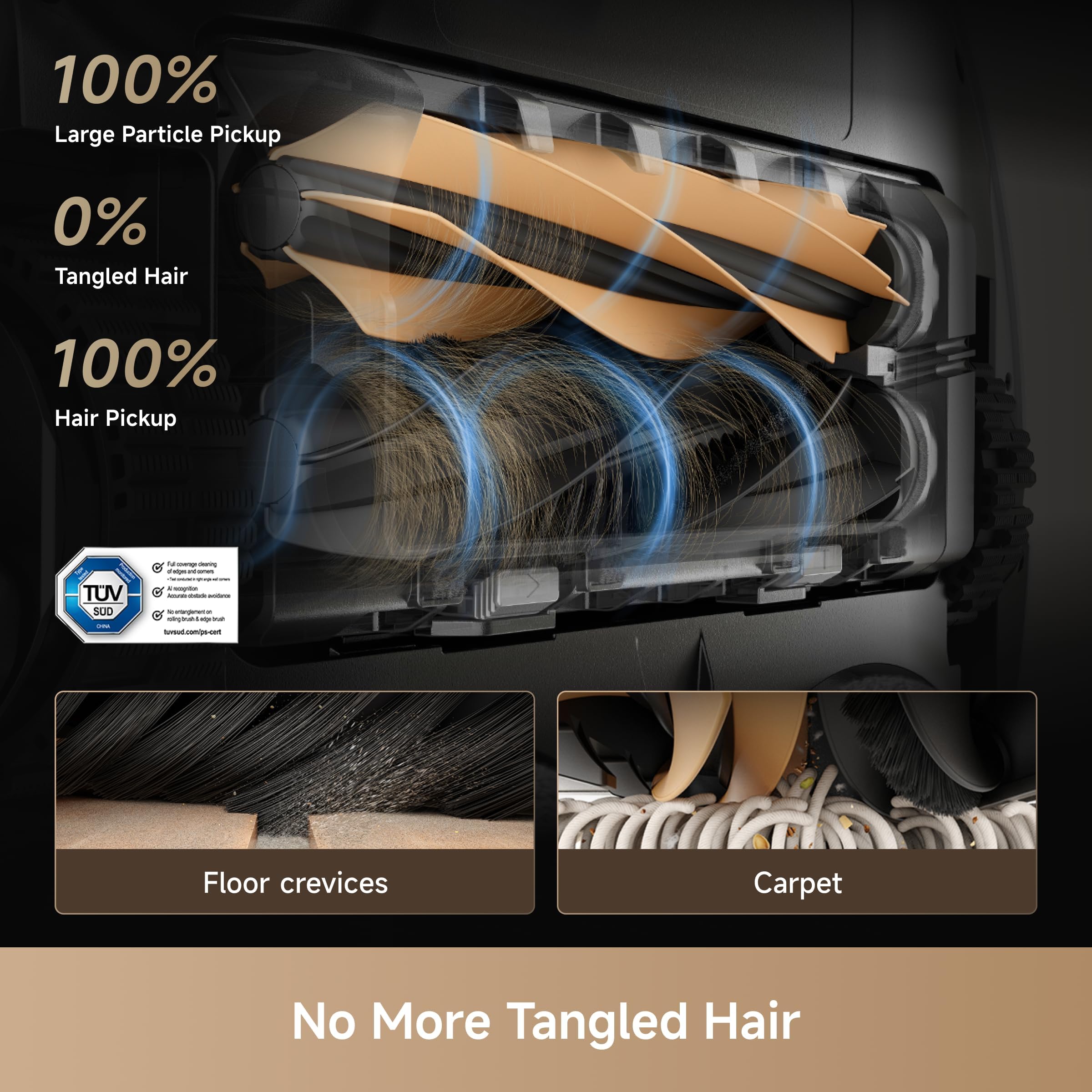 DREAME X50 Ultra, sistema DuoBrush combate enredos y limpia sin atascar