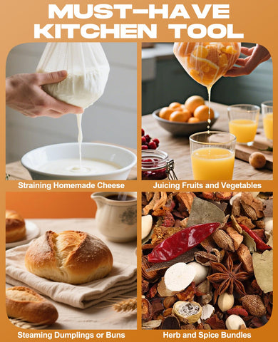 Druvian gasa para queso casero, práctica para filtrar caldos y mezclas.