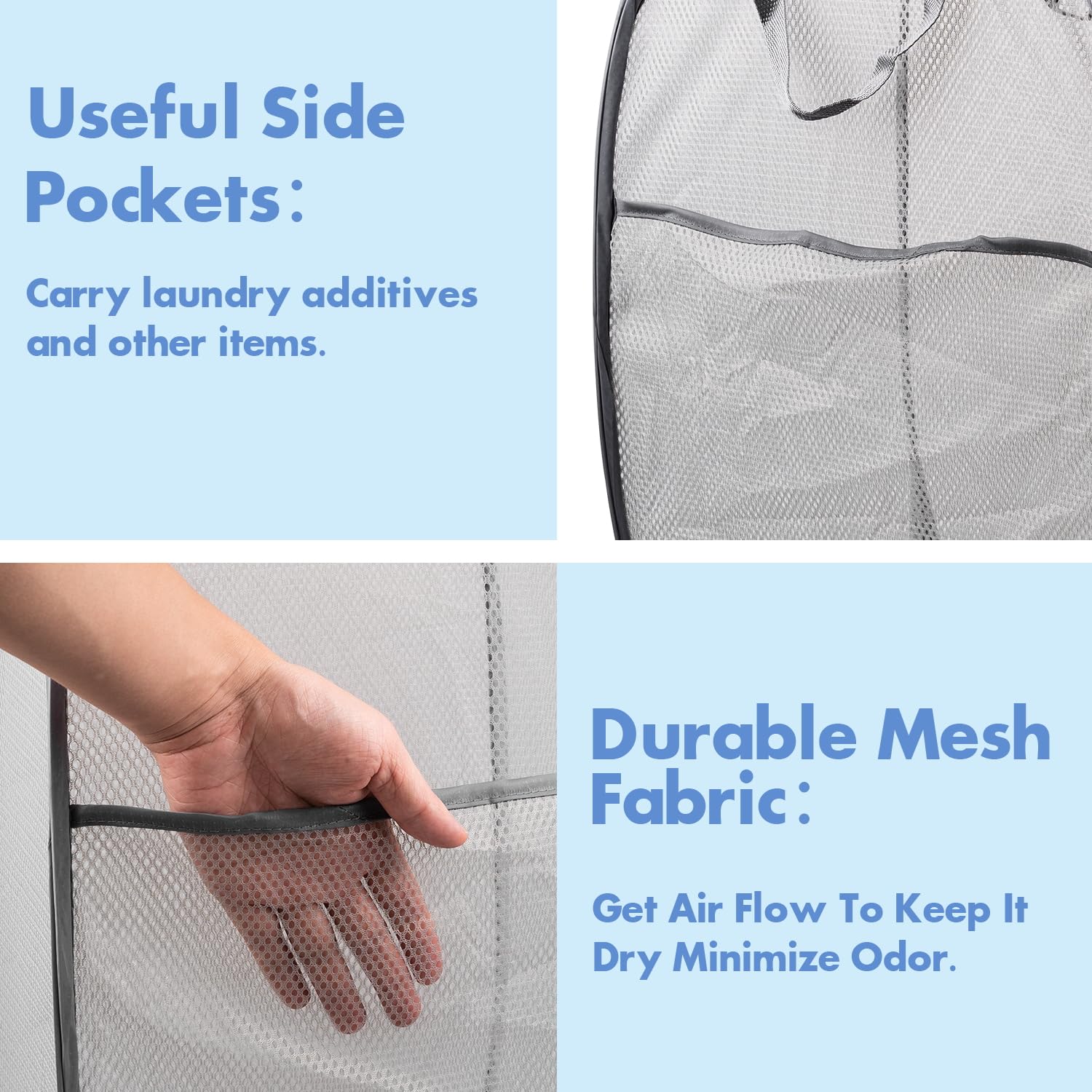 DUCOO cesto pop-up lavadero malla para dormitorio y baño