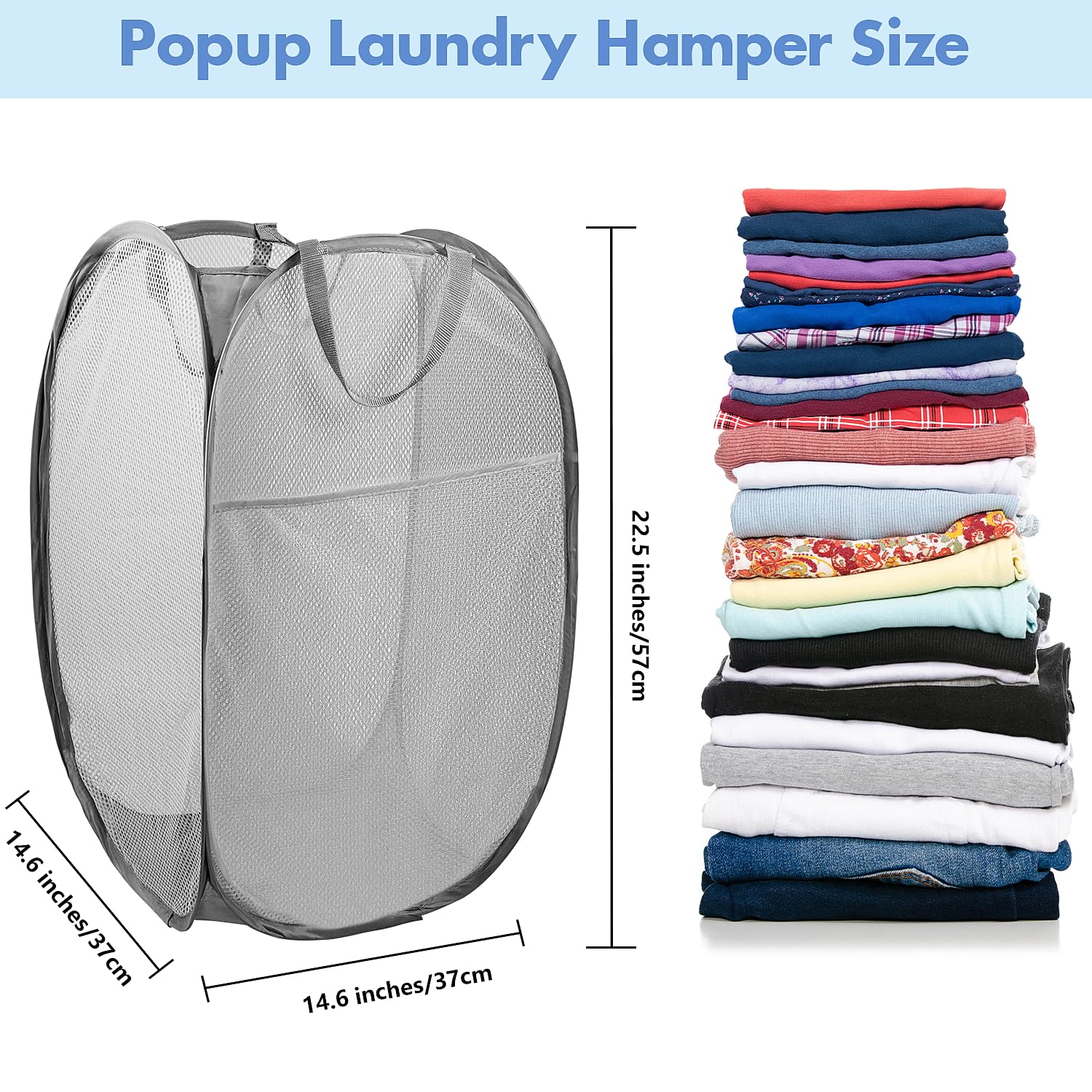 DUCOO cesto pop-up gris plegable, ideal para viajes y hoteles