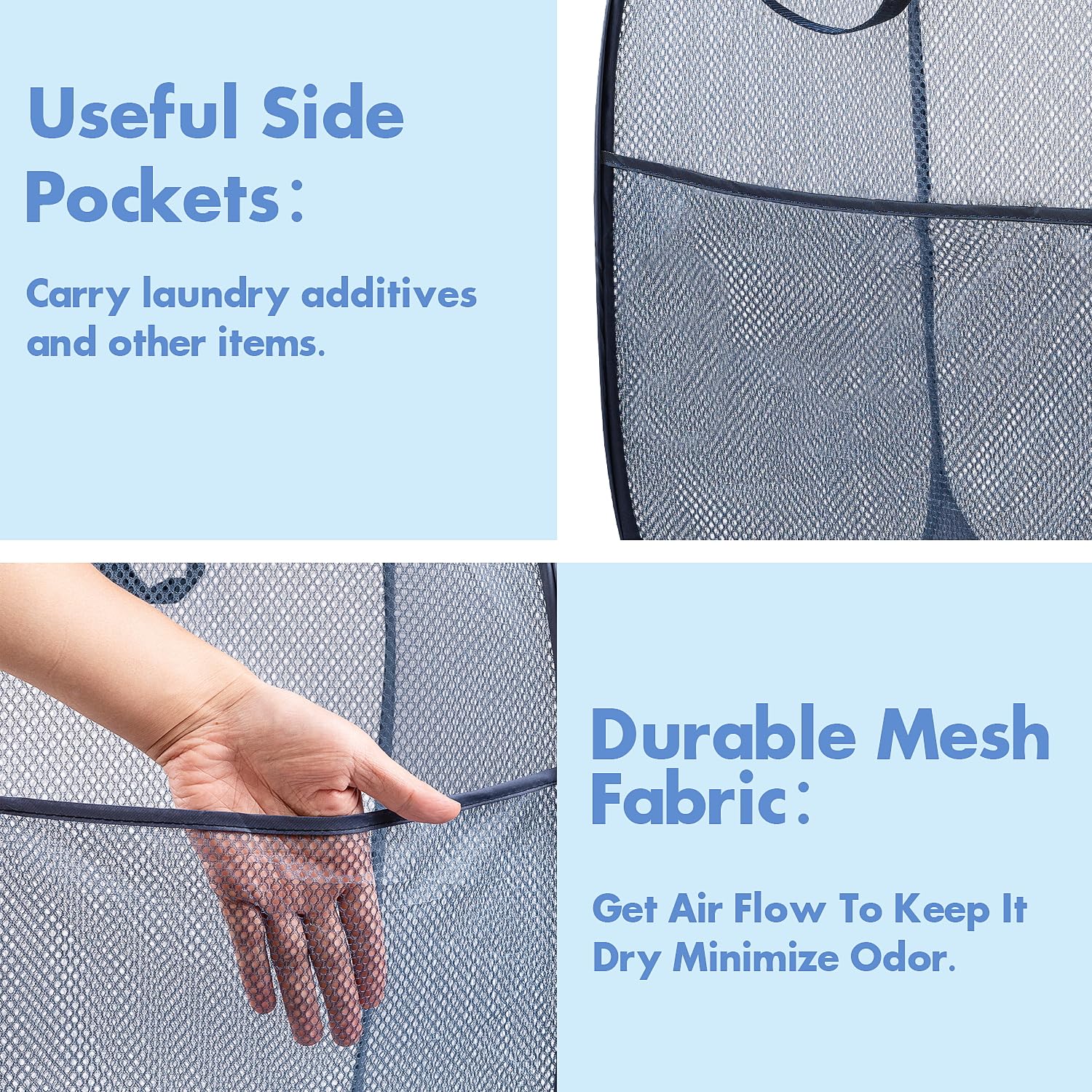 DUCOO cesto con asa duradera, transporte seguro entre habitaciones