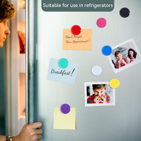 Imanes DUJEQM multicolor para ordenar notas y recuerdos en la nevera.