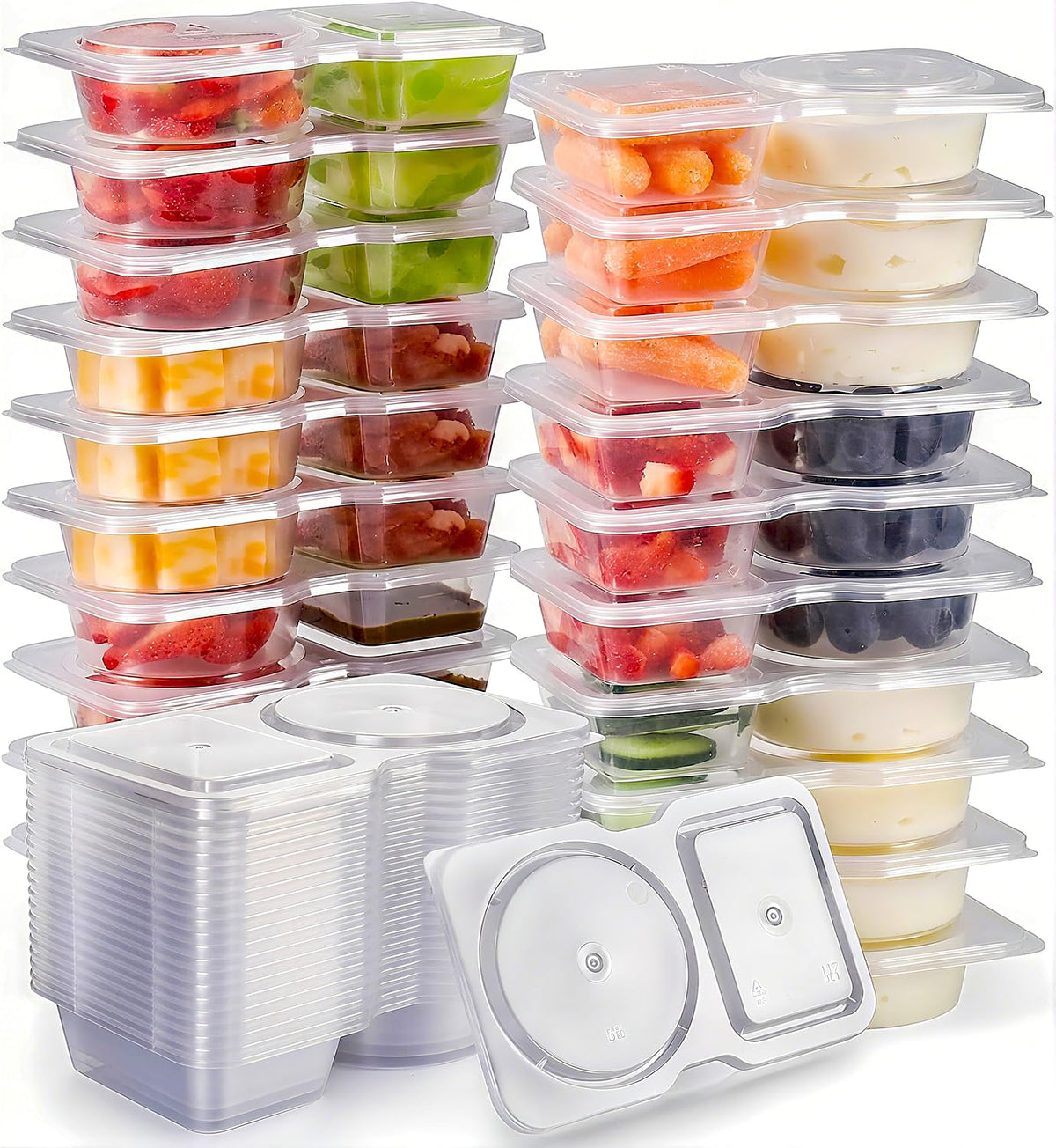 DWTS Snackle Box con doble compartimento para separar meriendas y frutas.